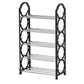 5-Layer Durable Compact Black Shoe Rack - 1 Pc for Long-Lasting Use