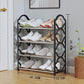 5-Layer Durable Compact Black Shoe Rack - 1 Pc for Long-Lasting Use